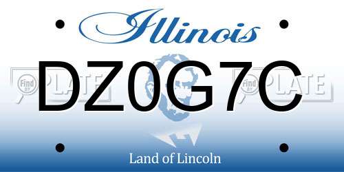 DZ0G7C Illinois License Plate