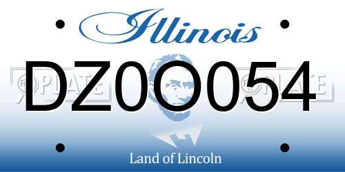 DZ0O054 Illinois License Plate