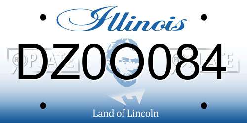 DZ0O084 Illinois License Plate
