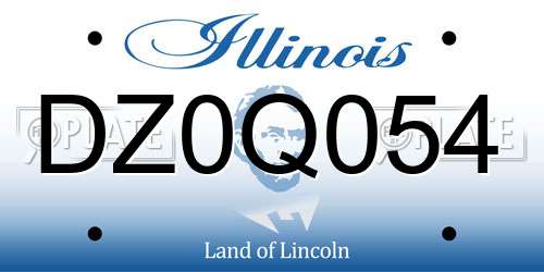 DZ0Q054 Illinois License Plate