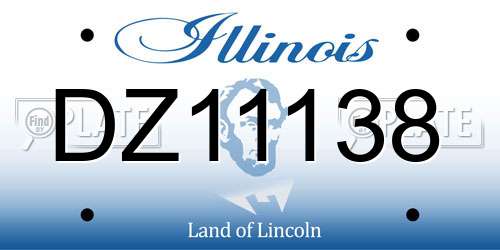 DZ11138 Illinois License Plate