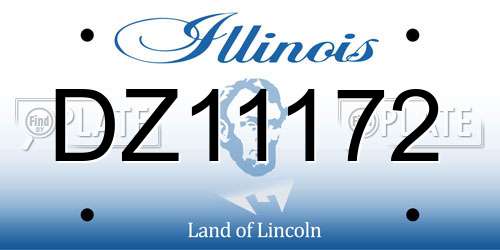 DZ11172 Illinois License Plate