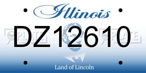 DZ12610 Illinois License Plate