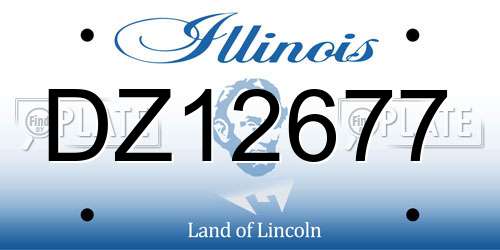 DZ12677 Illinois License Plate