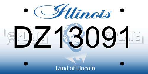 DZ13091 Illinois License Plate