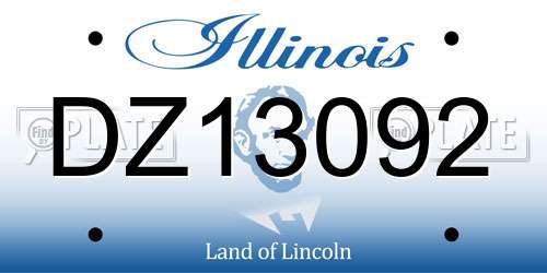 DZ13092 Illinois License Plate