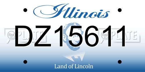 DZ15611 Illinois License Plate
