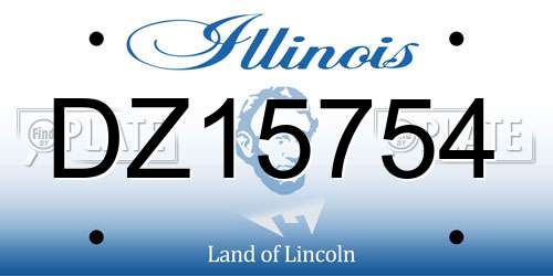 DZ15754 Illinois License Plate