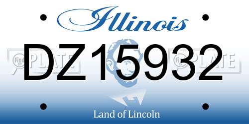 DZ15932 Illinois License Plate