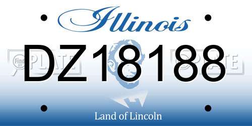 DZ18188 Illinois License Plate