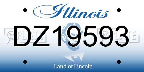 DZ19593 Illinois License Plate