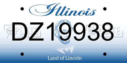 DZ19938 Illinois License Plate