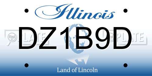 DZ1B9D Illinois License Plate