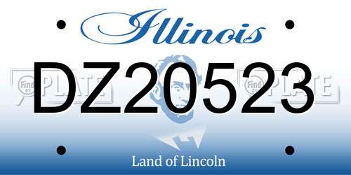 DZ20523 Illinois License Plate
