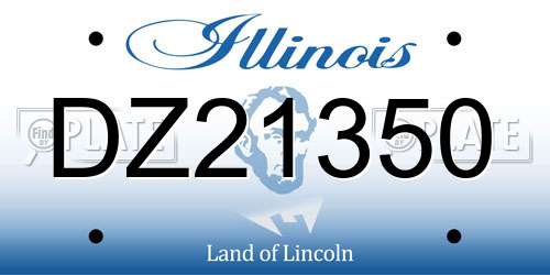 DZ21350 Illinois License Plate