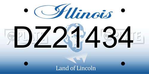 DZ21434 Illinois License Plate