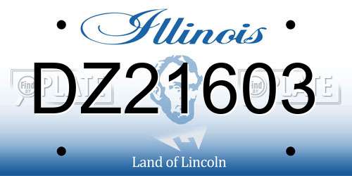 DZ21603 Illinois License Plate