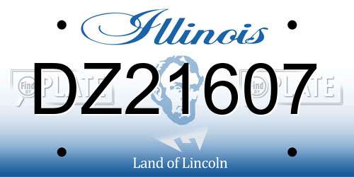 DZ21607 Illinois License Plate