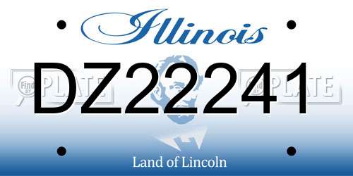 DZ22241 Illinois License Plate