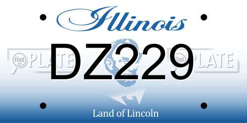 DZ229 Illinois License Plate