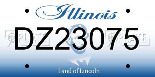 DZ23075 Illinois License Plate