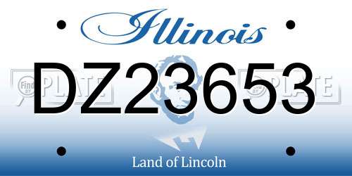 DZ23653 Illinois License Plate