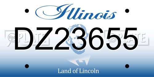 DZ23655 Illinois License Plate