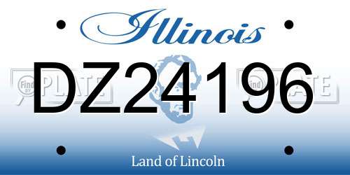 DZ24196 Illinois License Plate