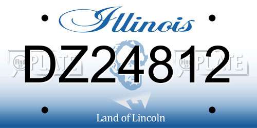 DZ24812 Illinois License Plate