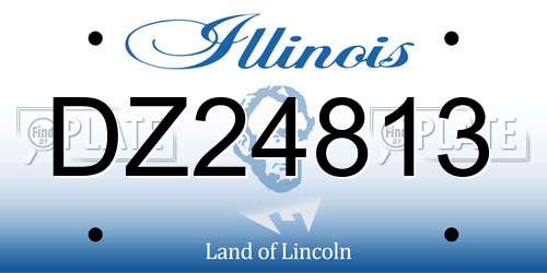 DZ24813 Illinois License Plate