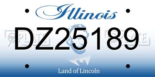 DZ25189 Illinois License Plate