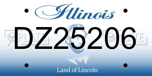 DZ25206 Illinois License Plate