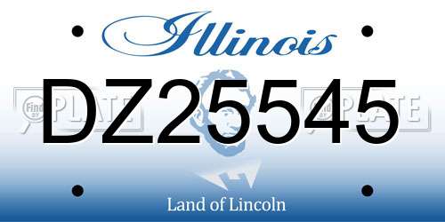 DZ25545 Illinois License Plate
