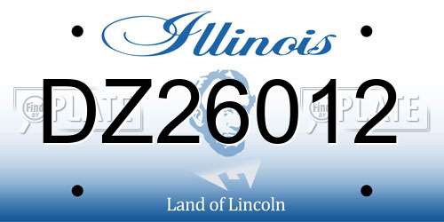 DZ26012 Illinois License Plate