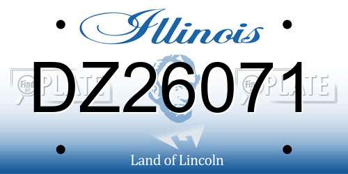 DZ26071 Illinois License Plate