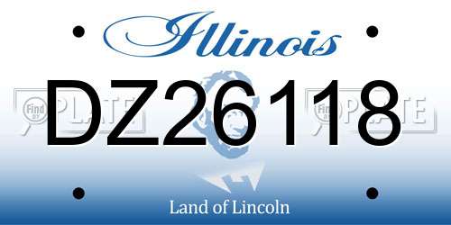 DZ26118 Illinois License Plate