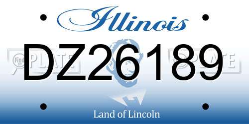 DZ26189 Illinois License Plate