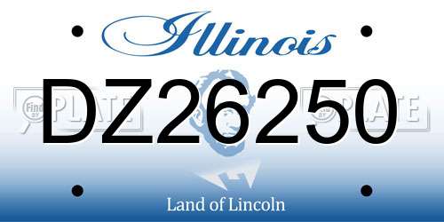 DZ26250 Illinois License Plate