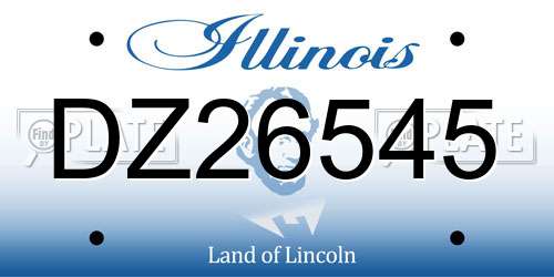 DZ26545 Illinois License Plate