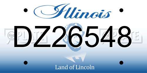 DZ26548 Illinois License Plate