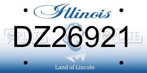 DZ26921 Illinois License Plate