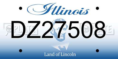 DZ27508 Illinois License Plate