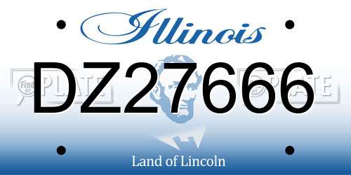 DZ27666 Illinois License Plate