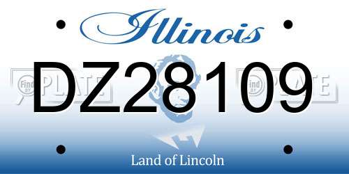 DZ28109 Illinois License Plate