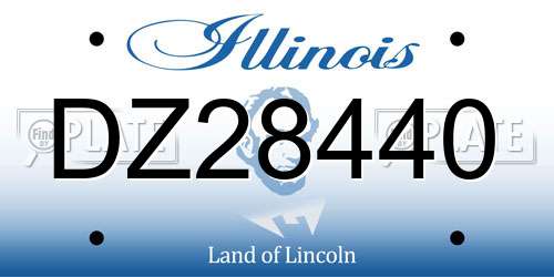 DZ28440 Illinois License Plate
