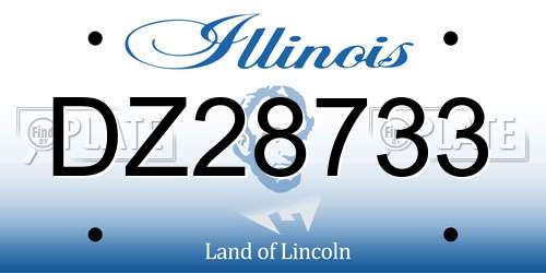 DZ28733 Illinois License Plate