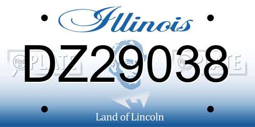 DZ29038 Illinois License Plate