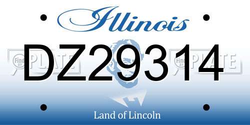 DZ29314 Illinois License Plate
