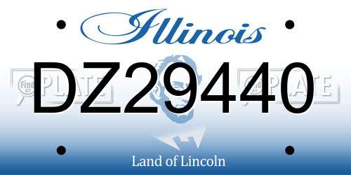 DZ29440 Illinois License Plate