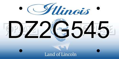 DZ2G545 Illinois License Plate